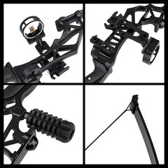 45/50lbs Direct Pull Bow Alloy Handle Mixed Carbon Arrow 5 Needle Aiming