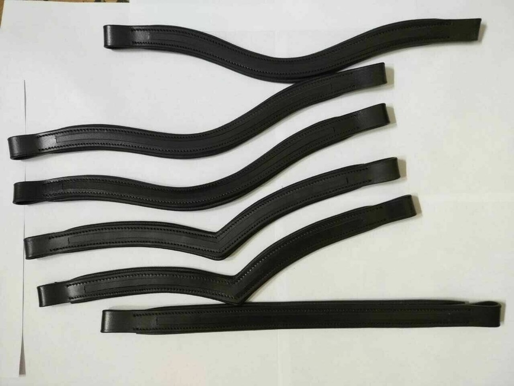 Browband Leather Bridle Brow-band Empty Channel With Softy Padding U,V, Straight