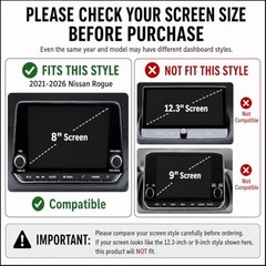 for 2026 2025 2024 2023 2022 2021 Nissan Rogue Accessories Purple B -8″Screen