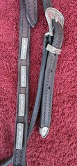 Vintage SIMCO Rope Edge Alpaca Silver Bars Small Cob Pony Show Headstall Bridle