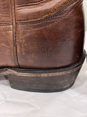 Womens Frye Billy Short Cognac Distressed Rugged Leather Cowboy Boots Sz 7 1/2 B