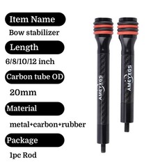 6/8/10/12″ Bow Stabilizer Carbon Balance Bar Archery Dampener Shock Absorber Rod