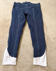 Equestrian Devon-Aire Women’s Riding Breeches Navy Knee Patch Size 34 Stretch