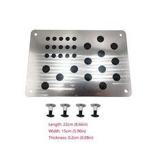 Car Truck Floor Mat Heel Pad Foot Pedal Rest Aluminum Plate Screws