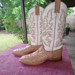 Justin Full Quill Ostrich Boots 8.5D