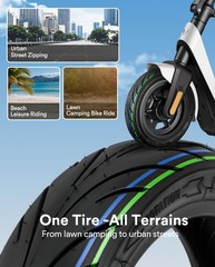 10×2.30-6.5 Highway Vacuum Tire, 10×2.3 Non-slip Tubeless Fit for NIU KQi2 Pr…