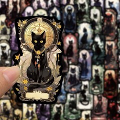 30Pcs Mixed Gothic Medieval Astrology Tarot Black Cat Dark Witch Kitty Stickers