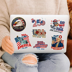 50-200Pcs 250th Anniversary Sticker USA 250 Years of Freedom Anniversary