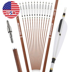 12X 31″ Pure Carbon Arrows Natural Feather SP340 400 500 600 Archery Bow Hunting
