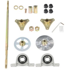 29″ 32″ 44″ Go Kart Rear Live Axle Kit, Sprocket+Hub+Brake Assembly+chain+Disc