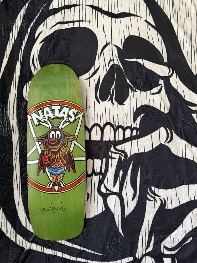RARE SIGNED Natas Kaupas Marc McKee Thumbs Up Green Prime Skateboard Deck