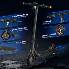 Adults Electric Scooter 30KM/H Foldable Scooter & Shock Absorption App Control