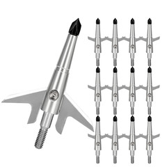 12Pack 100 Grain Archery Broadheads Hunting Arrowhead 2 Blade Spring-Clip Design