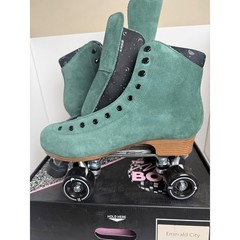 Moonlight Roller Moon Boot Emerald City Green Suede Quad Roller Skates Mens 12