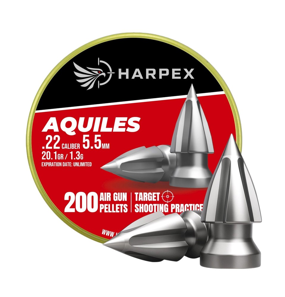 Aquiles .22 Cal Airgun Pellets – 20.1 Grain Pointed Arrow Head Design – High …