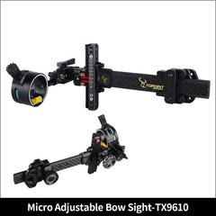 Archery CompoundBow Sight 1 Pin 6″ Carbon Fiber Extension Bar 4X 6X 8X Lens Hunt