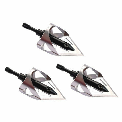 Archery Hunting Broadheads Arrowheads 3 Blade Screw In Point Bow Shooting 3X