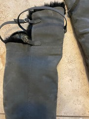 VGUC Gucci Gray Suede Over knee With Fur riding boots SZ 38 $1270 Adorable!!!