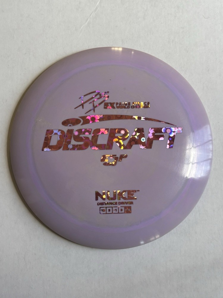 New Discraft Paige Pierce 5X ESP Nuke Purple Pink Flower Stamp 170-72g