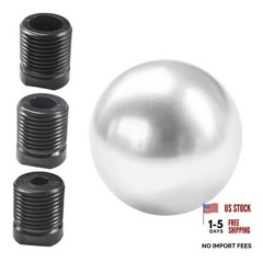 Car Round Ball Gear Shift Knob, Aluminum Alloy Gear Shift Stick Head for Silver