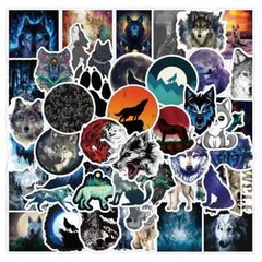 50 Pack of Cool Wolf Stickers for Laptop/Water Bottle/Phone Case