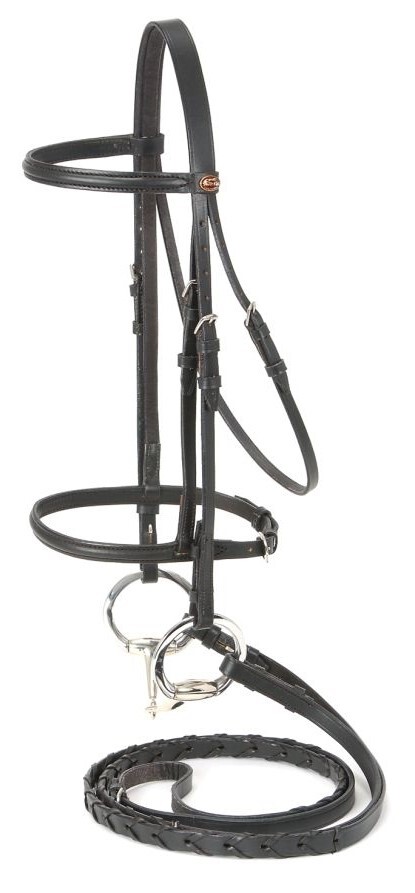 English Bridle & Reins – Raised Leather – Full or Cob – Black-Brown-Chestnut