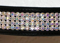 FSS Clear AB Aurora 4 Row Rhinestone BLING Crystal Padded Browband Custom Made
