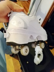 Unisex Retractable 4 Wheel Roller Skates Skate Shoes Like Heelys But Better