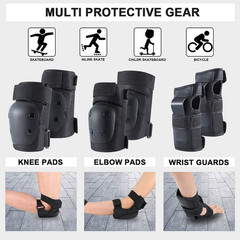Adult Knee Pads Elbow Pads Wrist Guards for Adult Kids 6 in 1 Protective Gear Se