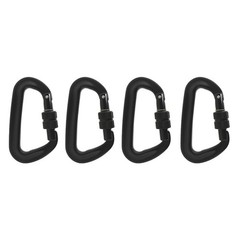 Heavy Duty 12 KN 4 Pack D-Shaped Locking Carabiners Clip Aviation Aluminum
