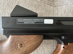 Thompson U.S. Model 1928 Electric Airsoft Rifle Drum Magazine Wood-Style