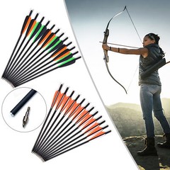 12Pcs 20″ Carbon Crossbow Bolts Arrow/12Pcs Hunting Broadheads/Arrow Quiver Tube
