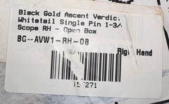 Black Gold Ascent Verdict Whitetail Single-Pin Bow Sight .019 RH (AVW1)