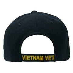 Mens Top Novelty-Baseball-caps, Vietnam Vet/Black