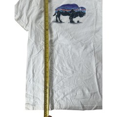 Patagonia Shirt Large White Organic Cotton Blend Short Sleeve Buffalo Graphic
