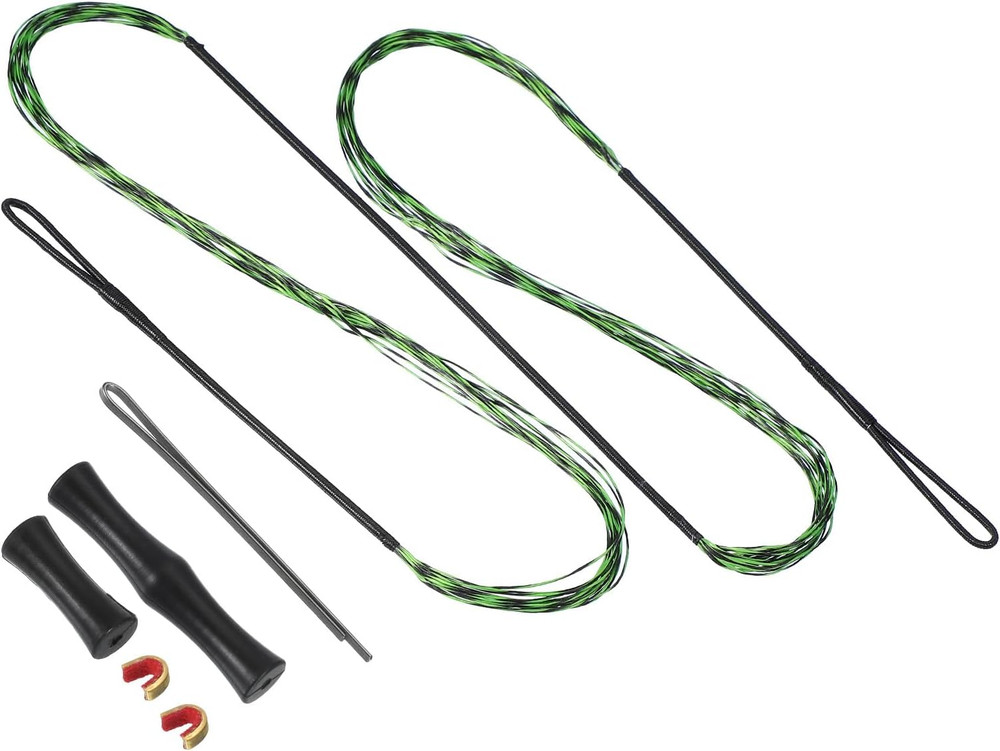 Bow String Replacement with 2 Pcs Brass Nocks 1 Set of Silicone Finger Tab, 1…