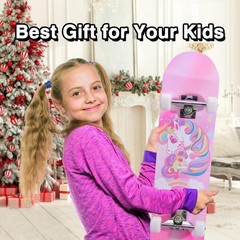 Skateboards for Beginners Kids Boys Girls Teens and Adults, 31 Inch Complete …