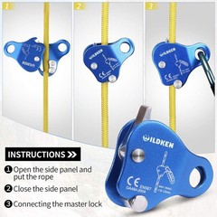 WILDKEN Climbing Ascender Fall Protection Belay Device Climbing Rope Grab for…