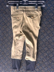TuffRider Boy’s *BREECHES *Sz 6 Geen/Beige *NEW* Front Zip Cotton Blend