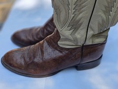 Mens Tony Lama Brown Genuine Ostrich Skin Western Cowboy Boots