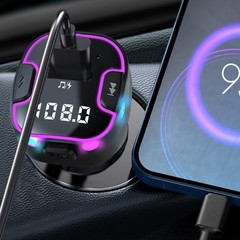 Bluetooth 5.3 Car Adapter, PD &QC3.0 Fast Charging FM Radio Transmitter for C…