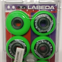Labeda Shooter Inline Roller Hockey Wheels GREEN 80mm 83A Indoor Outdoor 8 Pack