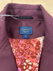Ovation Elegance Dressage Show Coat Plum Burgundy Rhinestone Trim Size 8