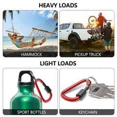 8 Pack 3In Locking Carabiners D Ring Clips Spring Snap Hook for Camping Fishing