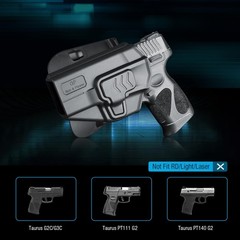 Left Hand Holster for Glock 19 19X 23 32 45 (Gen 3–5), Glock 43/43X, Tauru