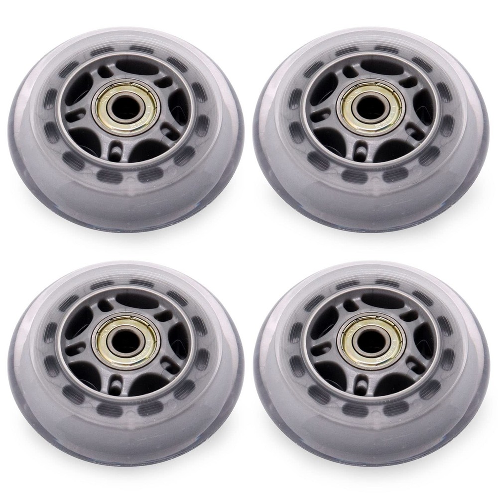 BENLIUDH Inline Skate Wheels with Bearings, 3 Inch Roller 3inch-4pcs, Silver