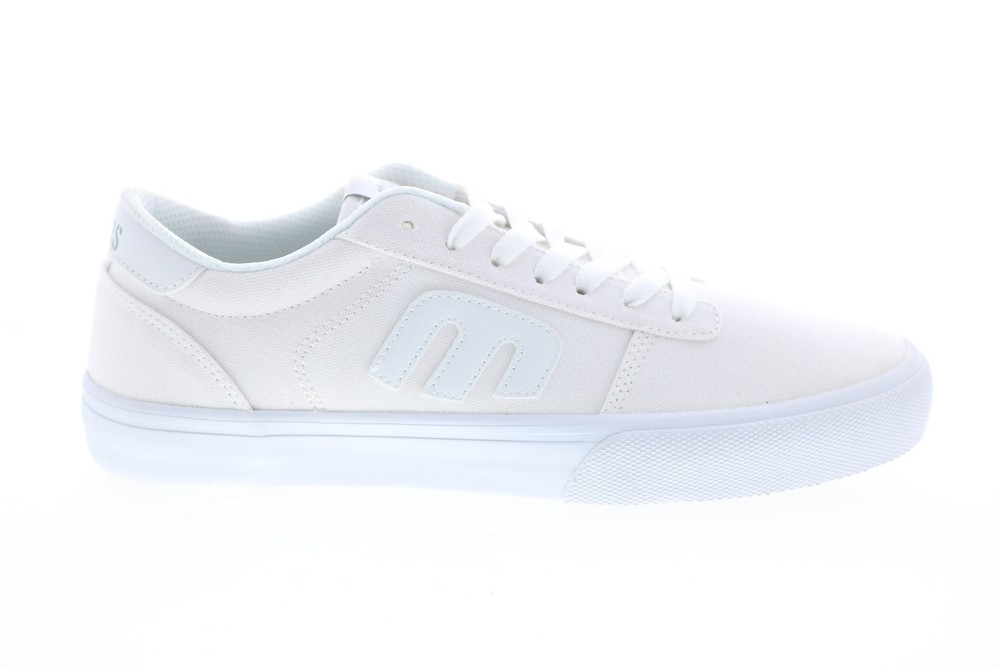 Etnies Calli Vulc 4101000544105 Mens White Canvas Skate Sneakers Shoes 9