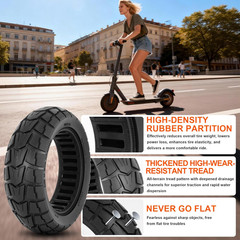 10X2.70-6.5 Scooter Solid Tire, 10 Inch Airless Explosion-Proof Anti-Puncture Ti