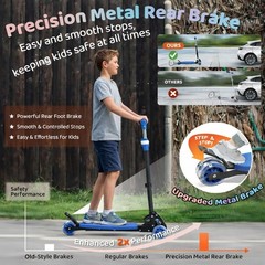 Hangmaicome Kick Scooter For Kids Ages 3-12 Stable Three Wheeledlight-Up Wheels
