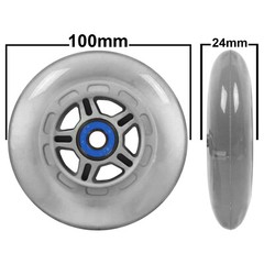4 Clear 100mm Replacement Wheels + ABEC-7 Bearings for Razor Pro Kick Scooter
